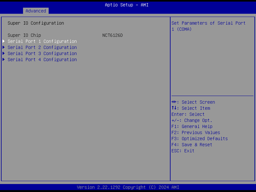 Super IO Configuration